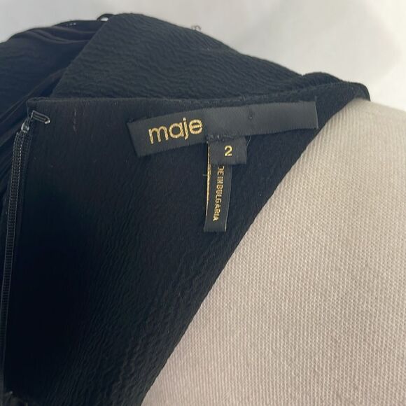 Maje Black w Fringe Trim Dress - Picture 5 of 6